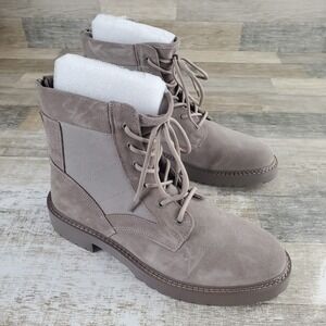 Saint Morta Legion Mens Boots Sz 10 Taupe Suede Comfort Lace Up Back Zip